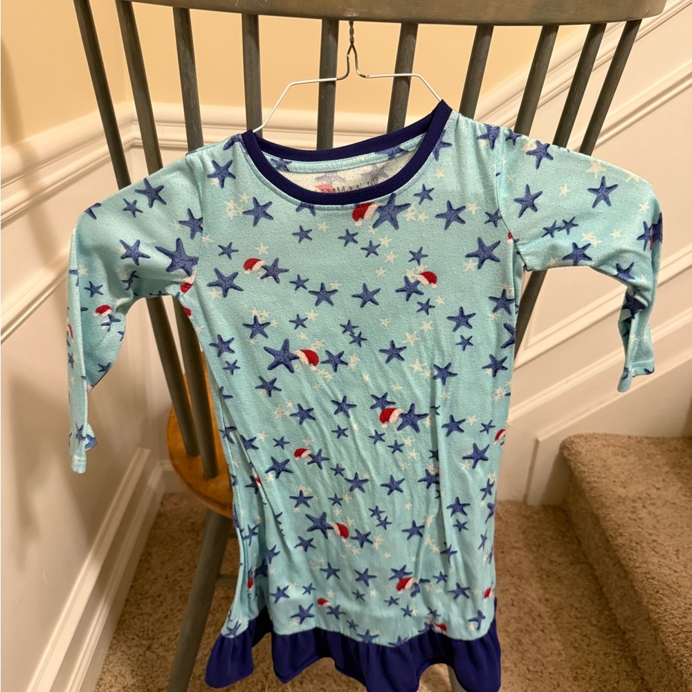 Kids Beach Christmas Sea Star Night Gown